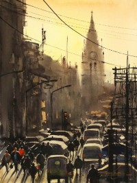 Sarfraz Musawir, 11 x 15 Inch, Watercolor on Paper, Cityscape Painting, AC-SAR-145